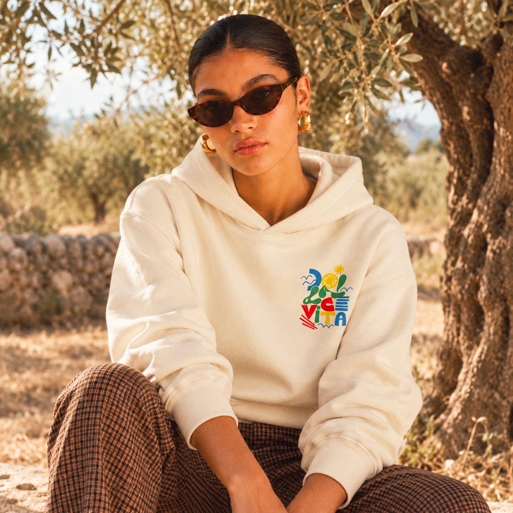 Hoodie Creme Dolce vita colorée