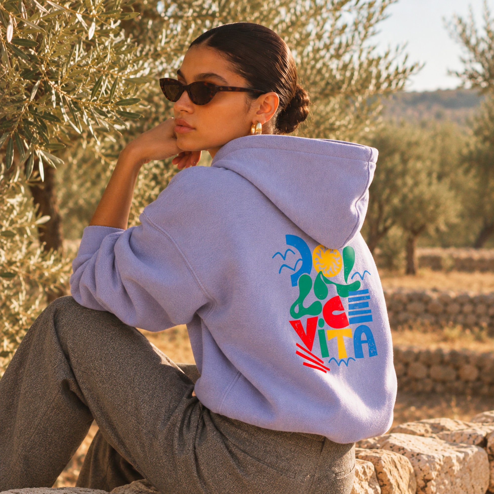 Hoodie Lavande Dolce vita colorée
