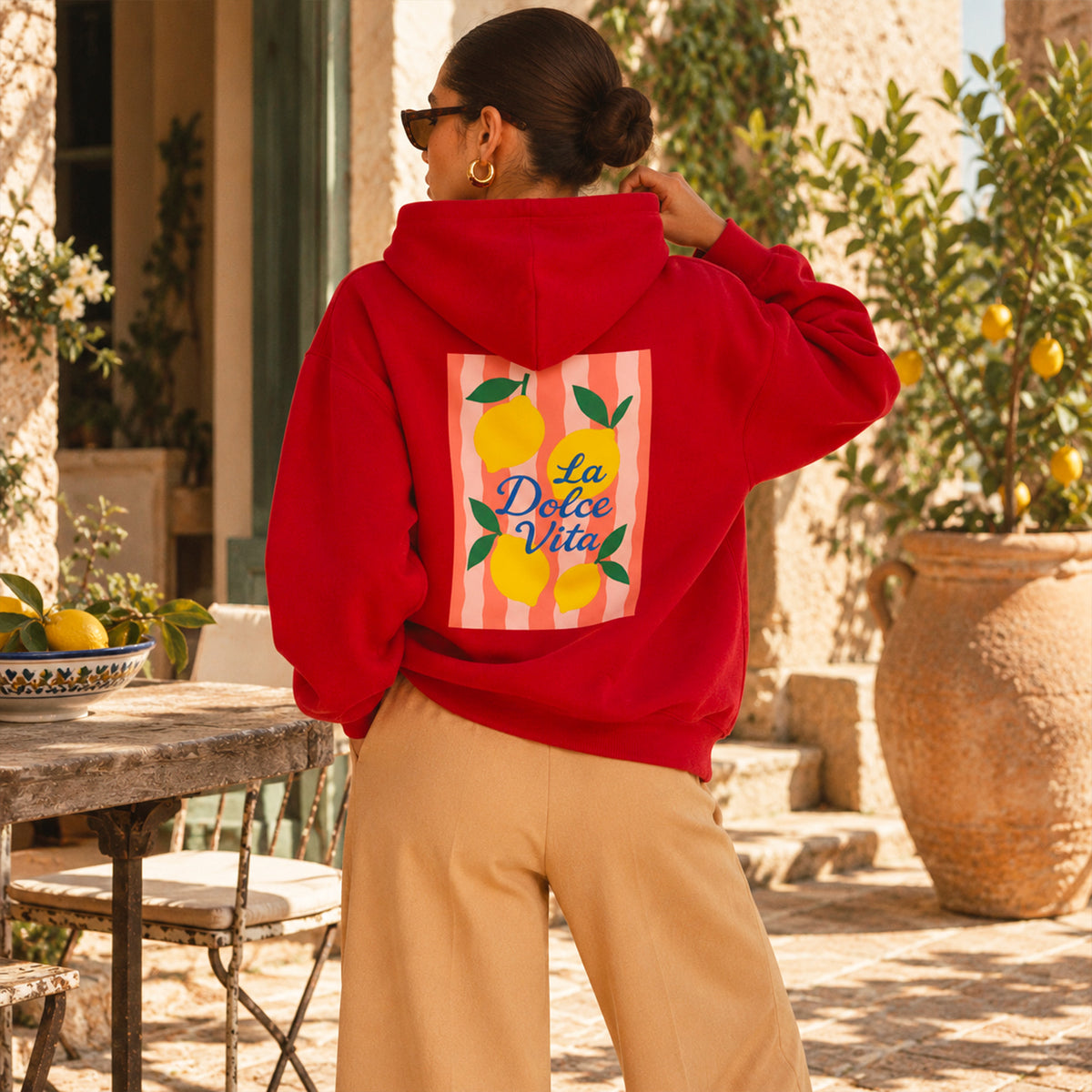 Hoodie rouge Dolce vita citron
