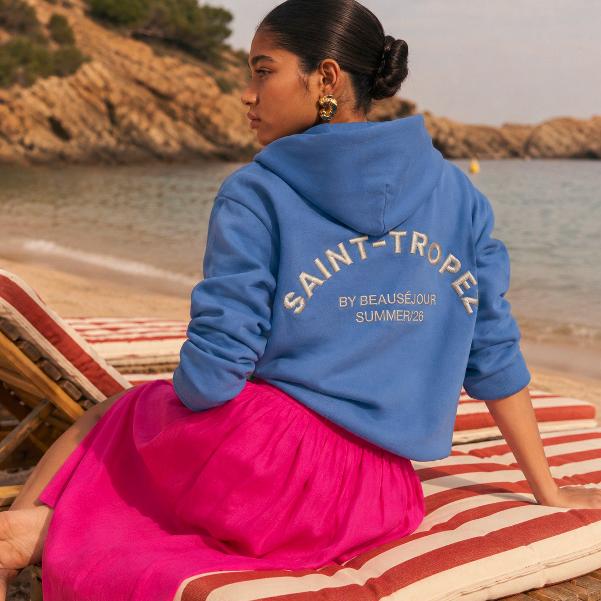 Hoodie bleu Saint-Tropez Femme