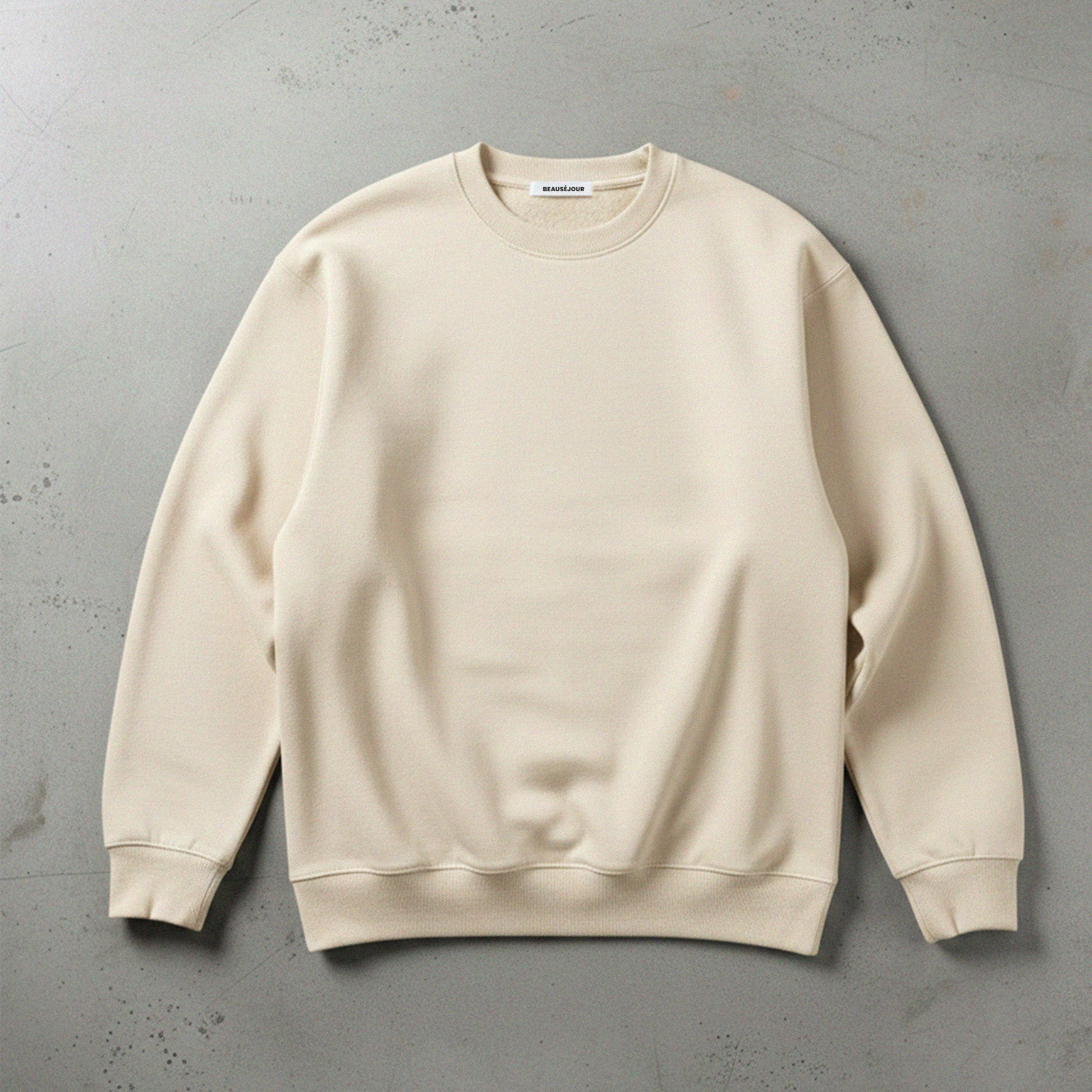 sweathirt col rond, sweatshirt homme, sweat homme, sweat creme, sweat col rond homme, sweatshirt