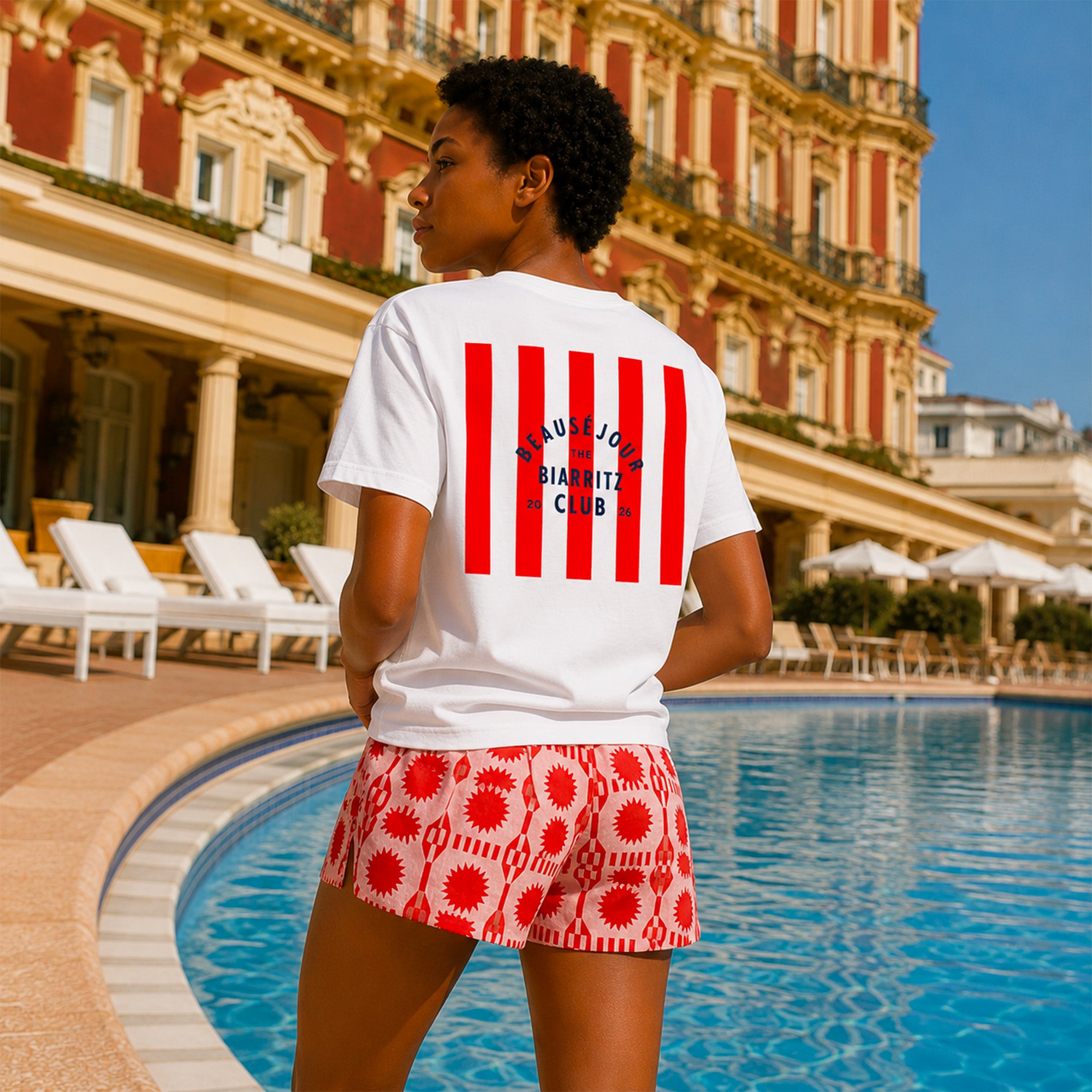 tshirt blanc graphique biarritz club inspiration cote basque