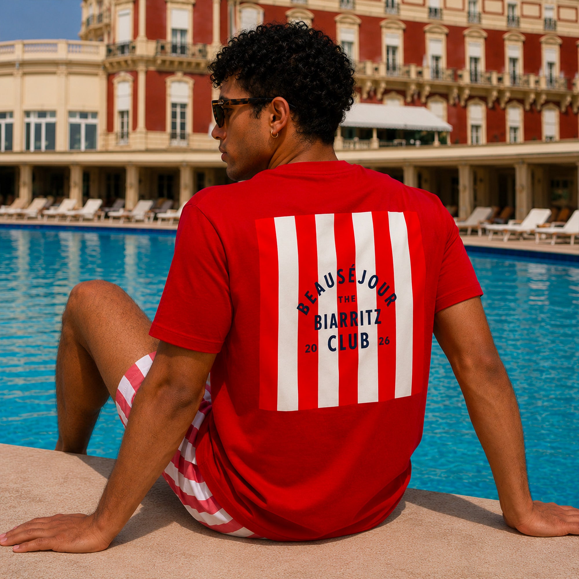 tshirt rouge coton biologique biarritz club