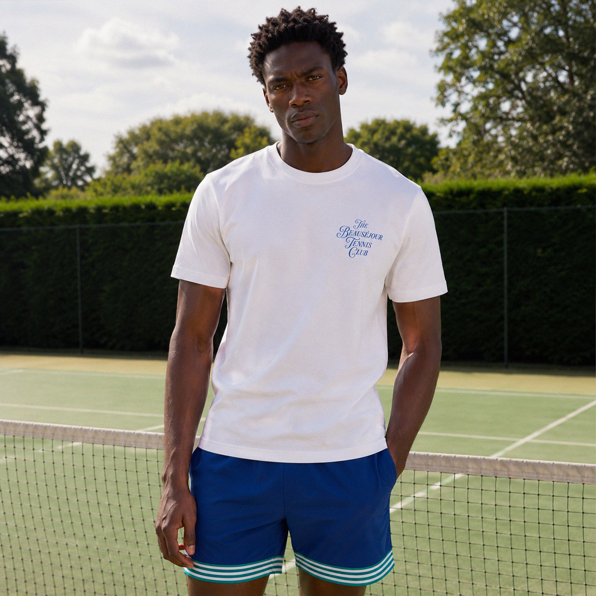 T-shirt The Beauséjour tennis club® homme, look complet, coupe droite en jersey simple.