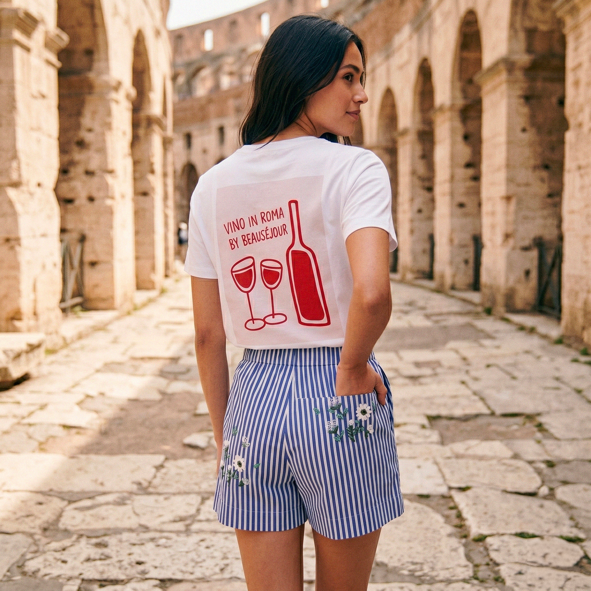 tshirt vino in roma beausejour dos illustration bouteille vin rouge