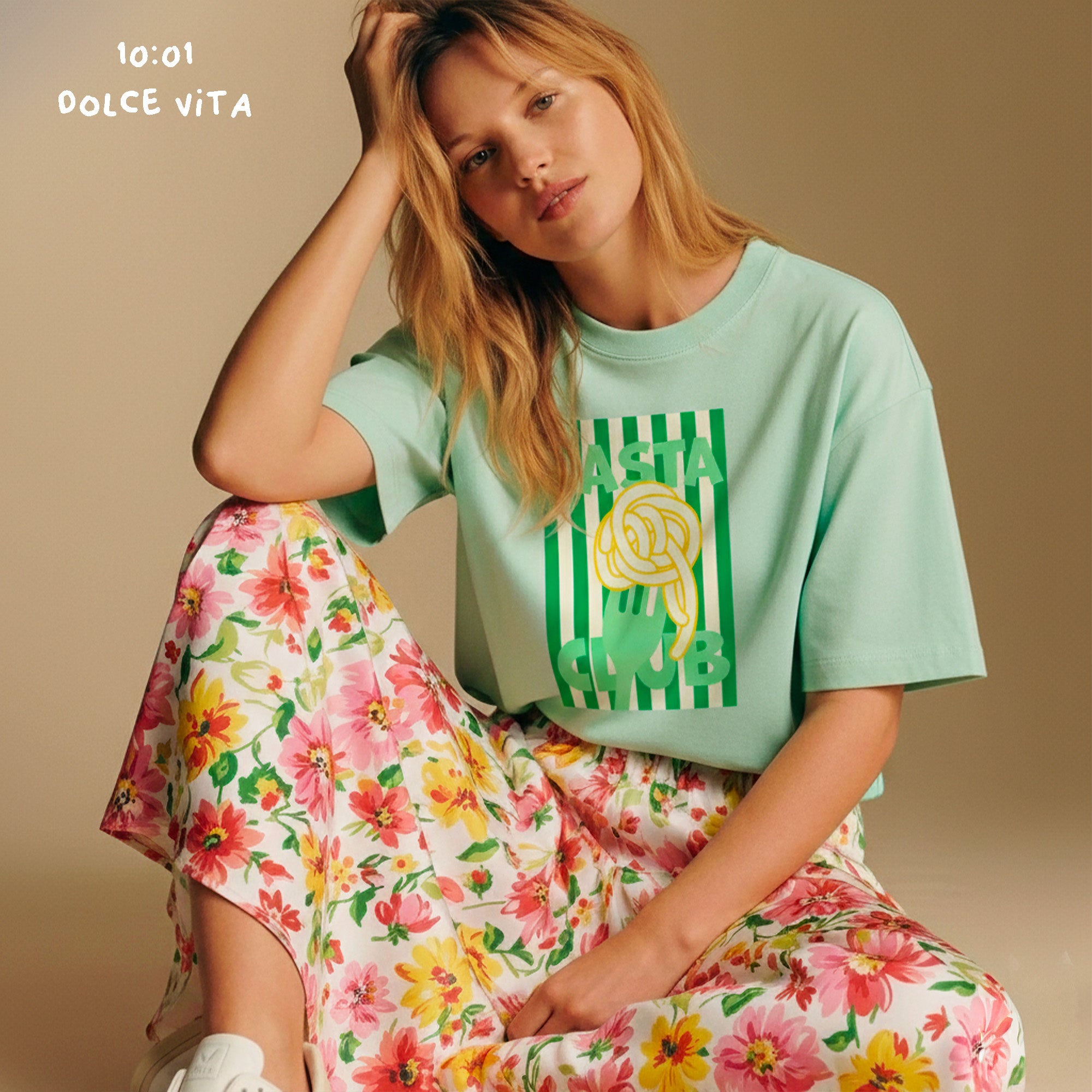 T-Shirt aloe pasta club - T-Shirt été femme - TShirt Dolce vita - T-Shirt imprimé