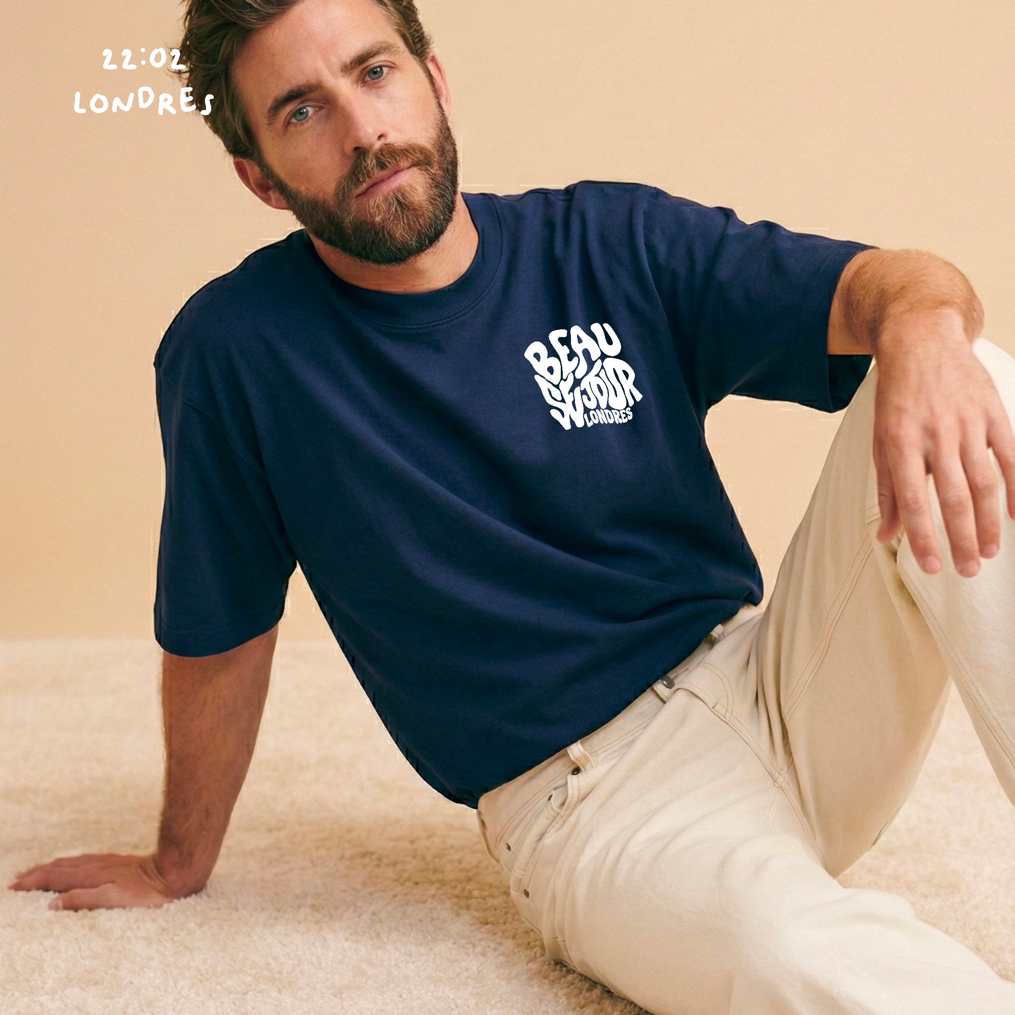 T-Shirt bleu marine Londres - T-Shirt londres - T-Shirt beauséjour Londres - londres - T-Shirt large pour les amoureux de londres - Beauséjour France