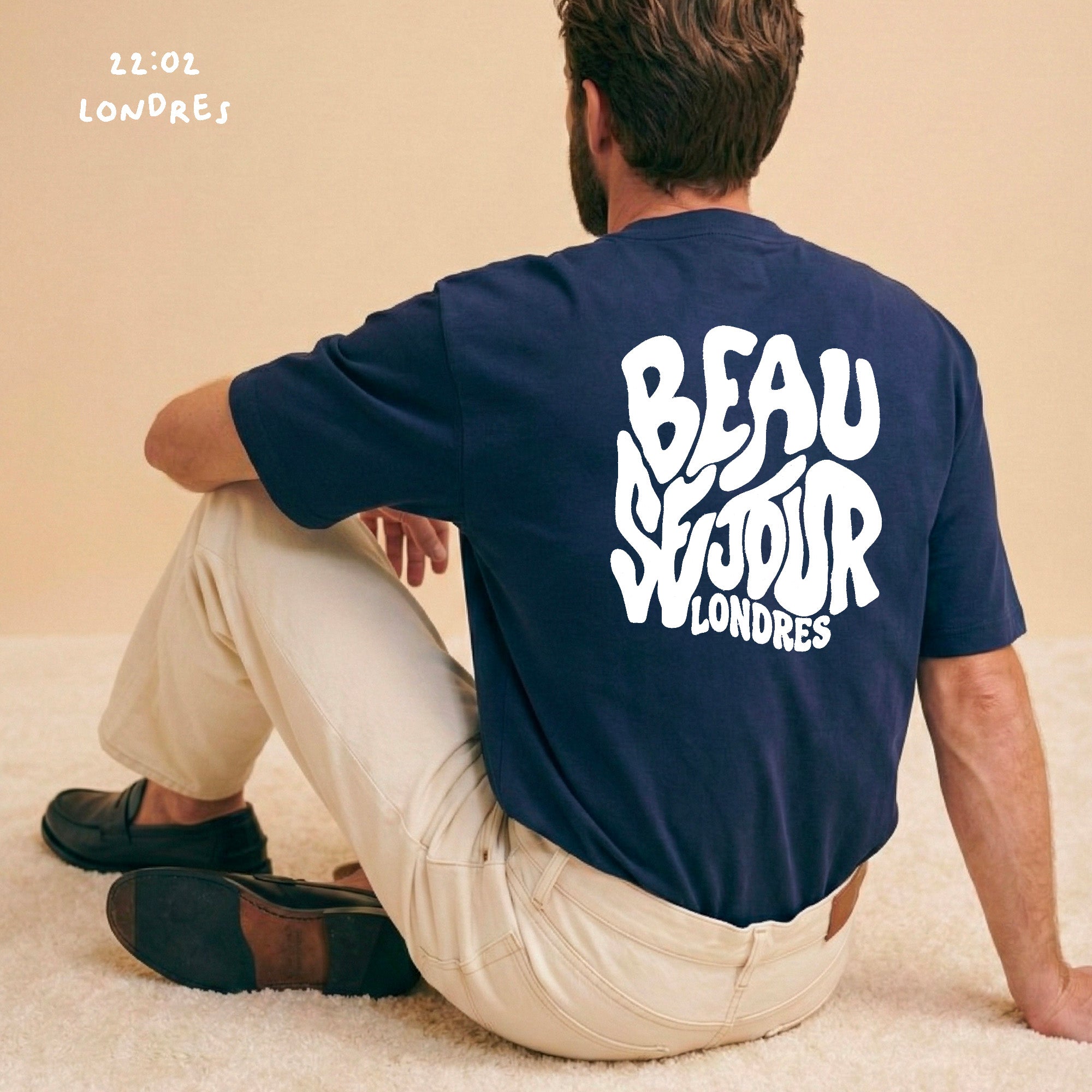 T-Shirt bleu marine Londres - T-Shirt londres - T-Shirt beauséjour Londres - londres - T-Shirt large pour les amoureux de londres - Beauséjour France