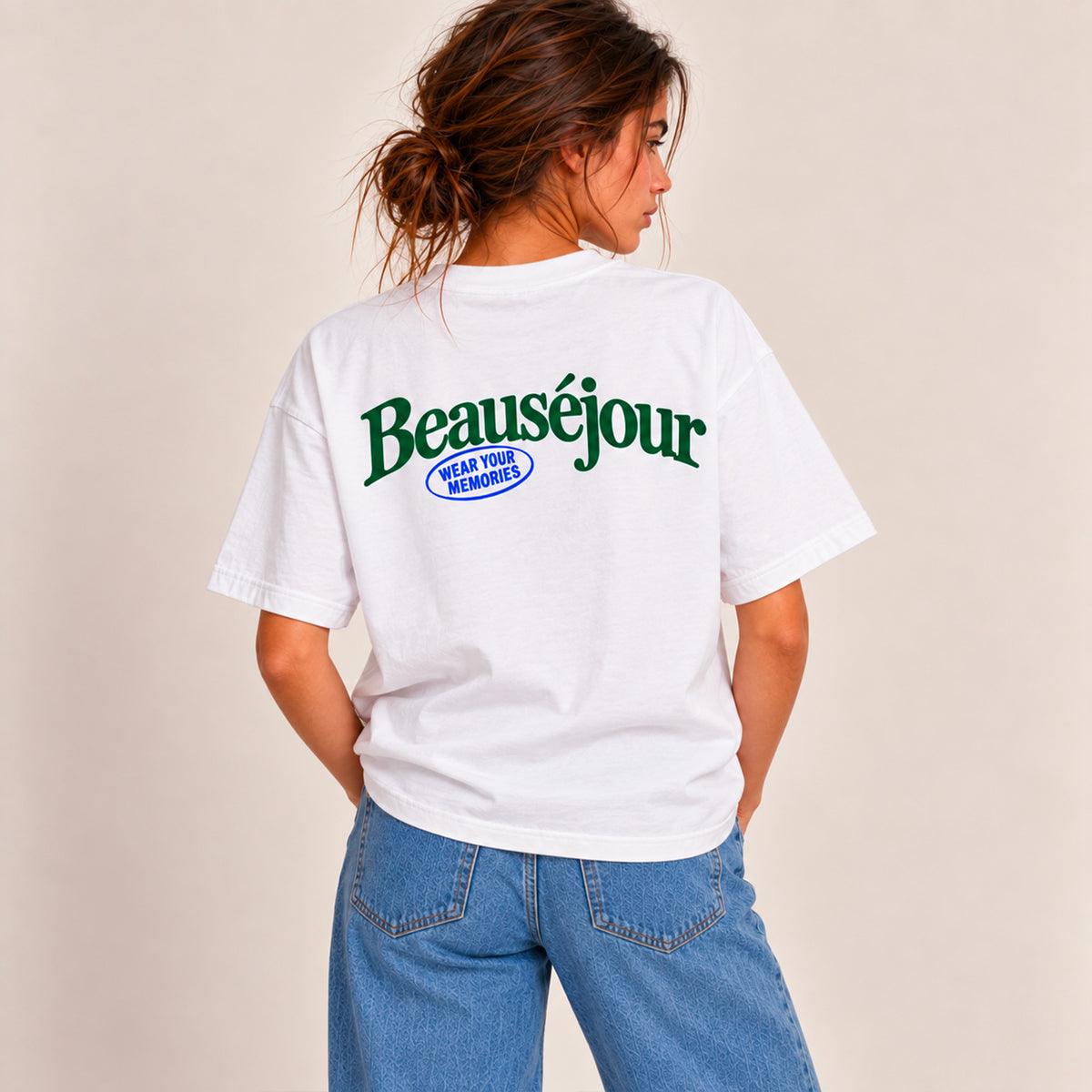 T-shirt boxy tampon