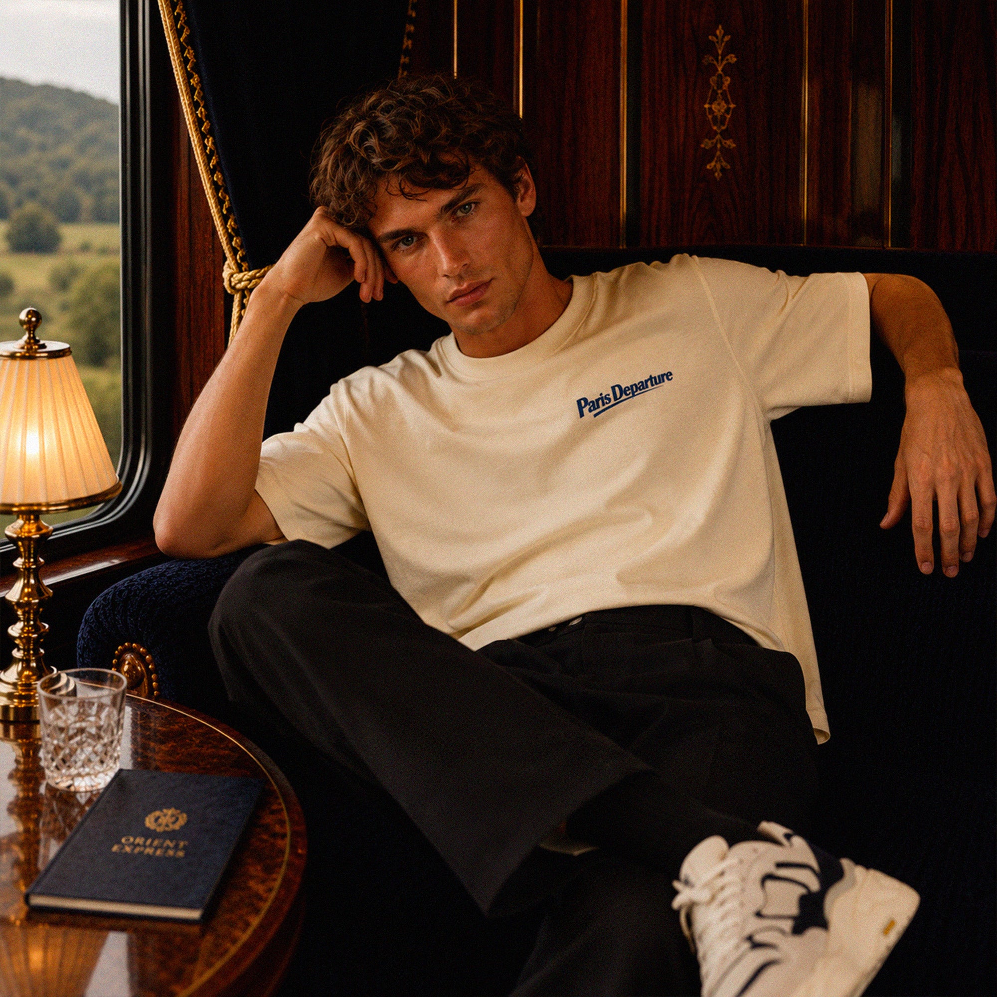 Collection Beauséjour Orient Express t-shirt Paris Departure creme inspiration voyage premium