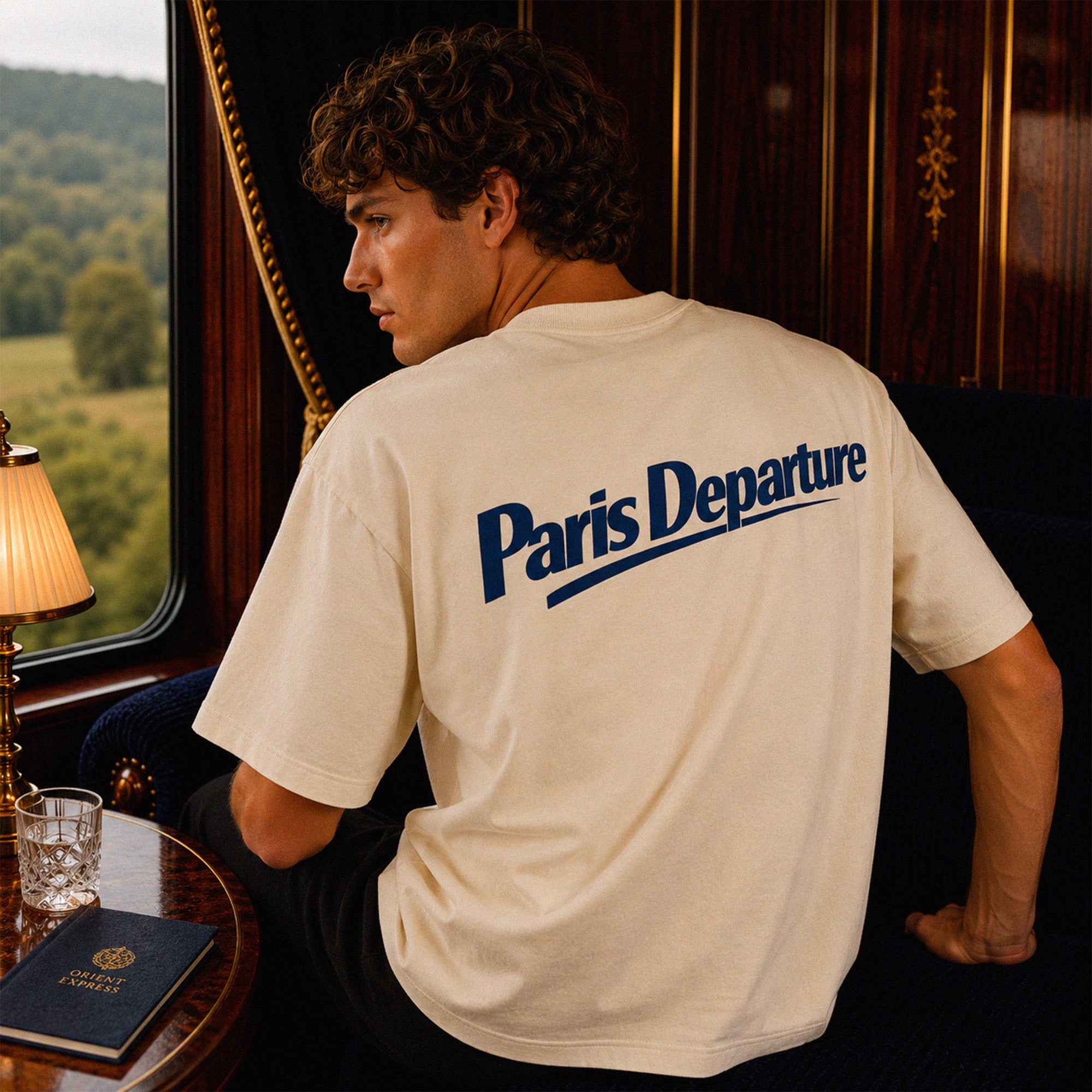Collection Beauséjour Orient Express t-shirt Paris Departure creme inspiration voyage premium