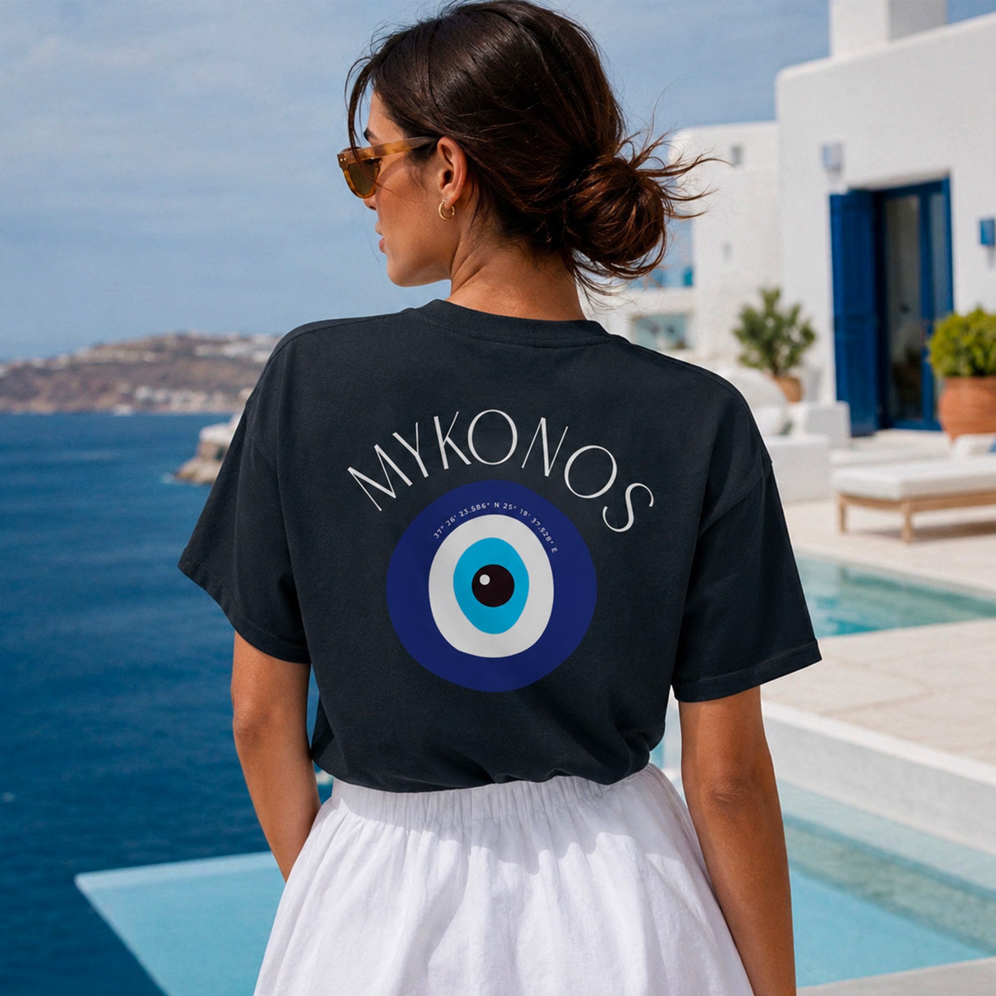 T-Shirt noir Mykonos